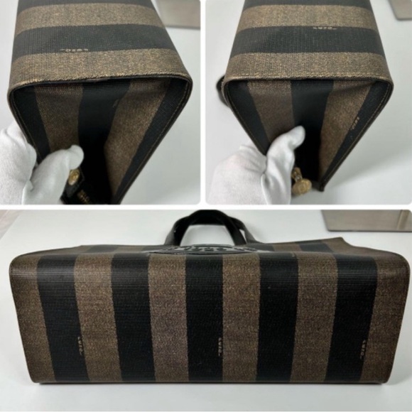 FENDI Roma Pequin Mini Tote Bag Vintage Including Entrupy COA - Picture 5 of 10